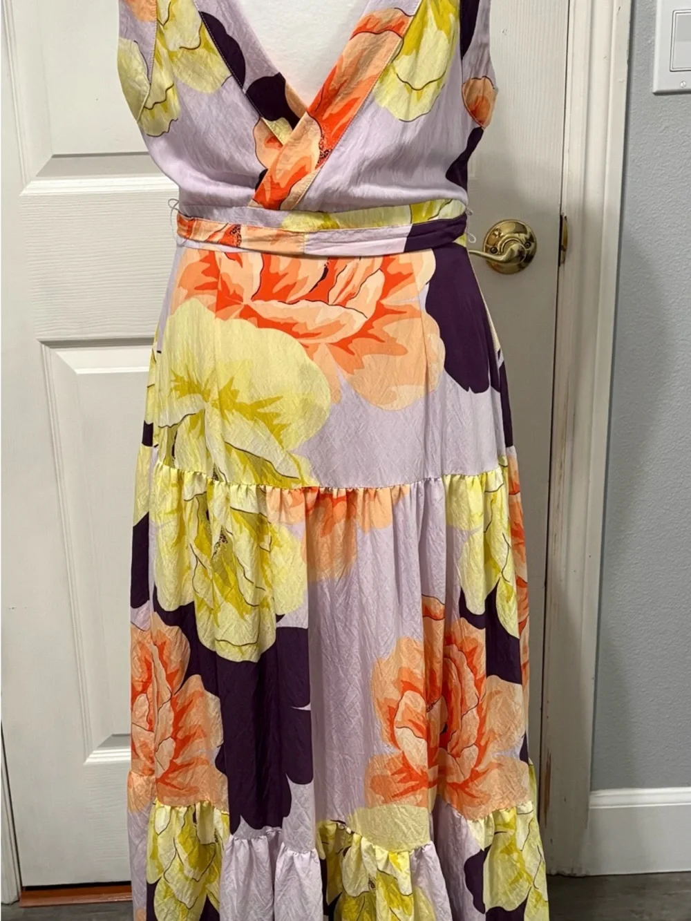 Anthropologie Maeve Floral Wrap Maxi Dress Size 8 - Picture 6 of 13